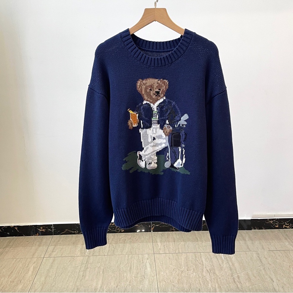 Polo by Ralph Lauren Navy Crewneck Sweater with Golf Bear